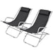 Reclining Deck Chairs 2 Pcs Steel Black Axktl
