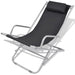 Reclining Deck Chairs 2 Pcs Steel Black Axktl