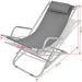 Reclining Deck Chairs 2 Pcs Steel Grey Axktn