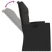 Reclining Garden Bench with Cushions Black 173 Cm Poly