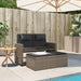 Reclining Garden Bench with Cushions Grey Poly Rattan Tlpnok