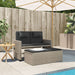 Reclining Garden Bench With Cushions Light Grey Poly Rattan