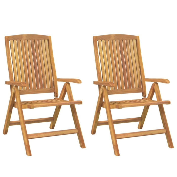 Reclining Garden Chair 2 Pcs Solid Wood Teak Tlxlll