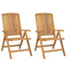 Reclining Garden Chair 2 Pcs Solid Wood Teak Tlxlll