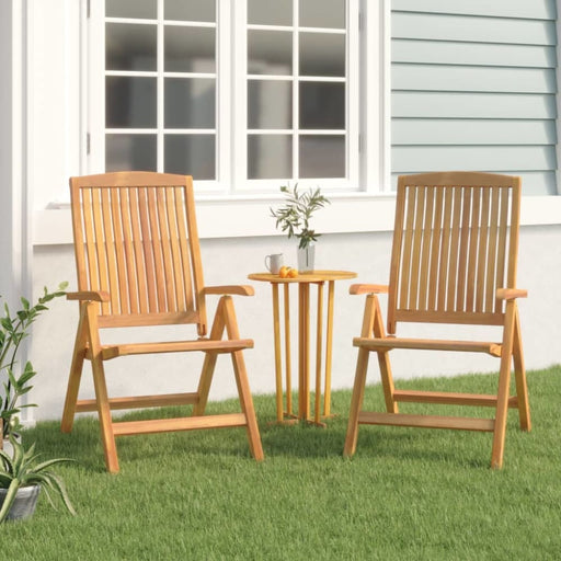 Reclining Garden Chair 2 Pcs Solid Wood Teak Tlxlll