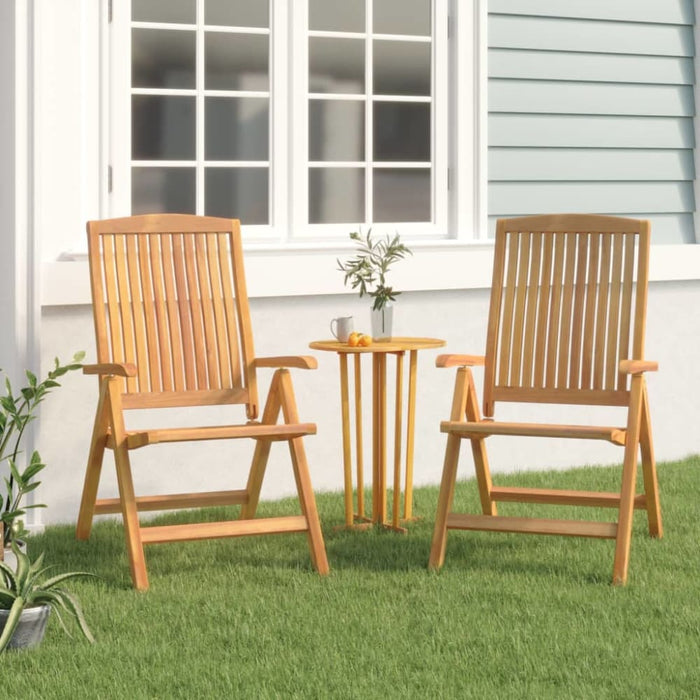 Reclining Garden Chair 2 Pcs Solid Wood Teak Tlxlll