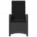 Reclining Garden Chair with Cushions Black Poly Rattan