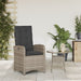 Reclining Garden Chair with Cushions Grey Poly Rattan Tlpolt