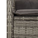 Reclining Garden Chair with Cushions Grey Poly Rattan Tlpolt
