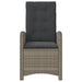 Reclining Garden Chair with Cushions Grey Poly Rattan Tlpolt