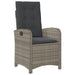 Reclining Garden Chair with Cushions Grey Poly Rattan Tlpolt