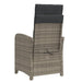 Reclining Garden Chair with Cushions Grey Poly Rattan Tlpolt