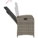 Reclining Garden Chair with Cushions Grey Poly Rattan Tlpolt