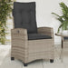 Reclining Garden Chair with Cushions Grey Poly Rattan Tlpxoo