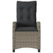 Reclining Garden Chair with Cushions Grey Poly Rattan Tlpxoo