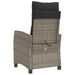 Reclining Garden Chair with Cushions Grey Poly Rattan Tlpxoo