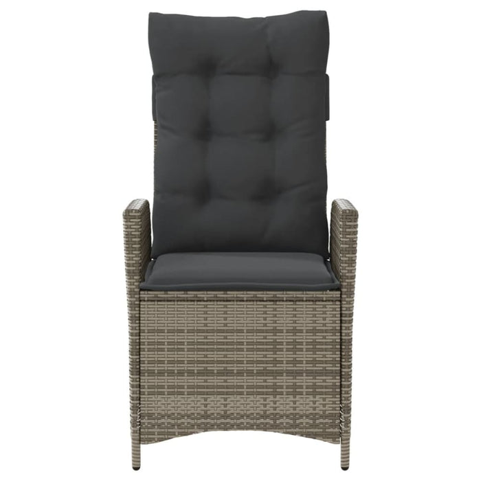 Reclining Garden Chair with Cushions Grey Poly Rattan Tlpxpk