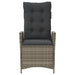 Reclining Garden Chair with Cushions Grey Poly Rattan Tlpxpk