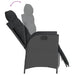 Reclining Garden Chair with Footrest Black Poly Rattan