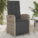 Reclining Garden Chair with Footrest Grey Poly Rattan Tlponi