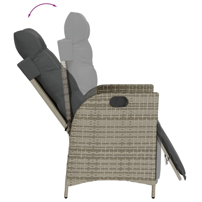 Reclining Garden Chair with Footrest Grey Poly Rattan Tlpxnt