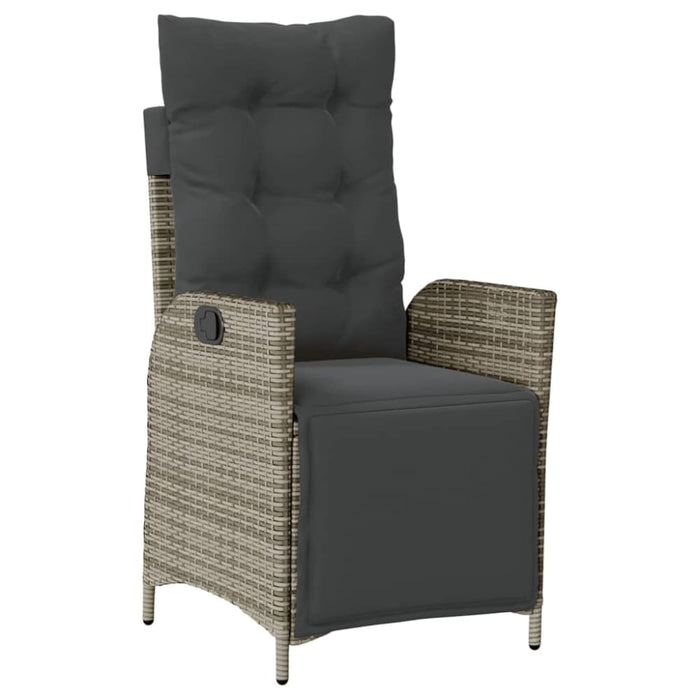 Reclining Garden Chair with Footrest Grey Poly Rattan Tlpxnt