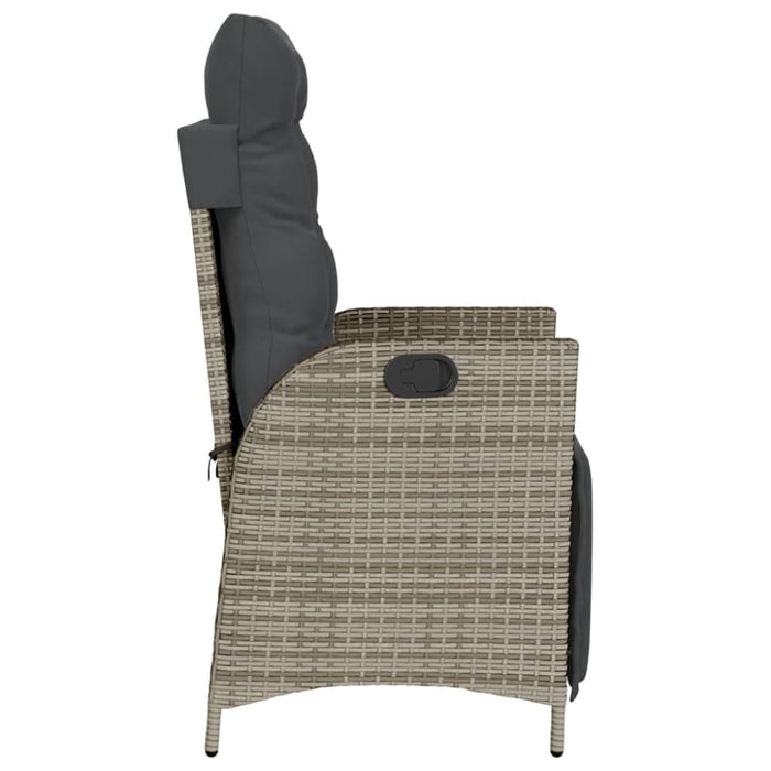 Reclining Garden Chair with Footrest Grey Poly Rattan Tlpxnt