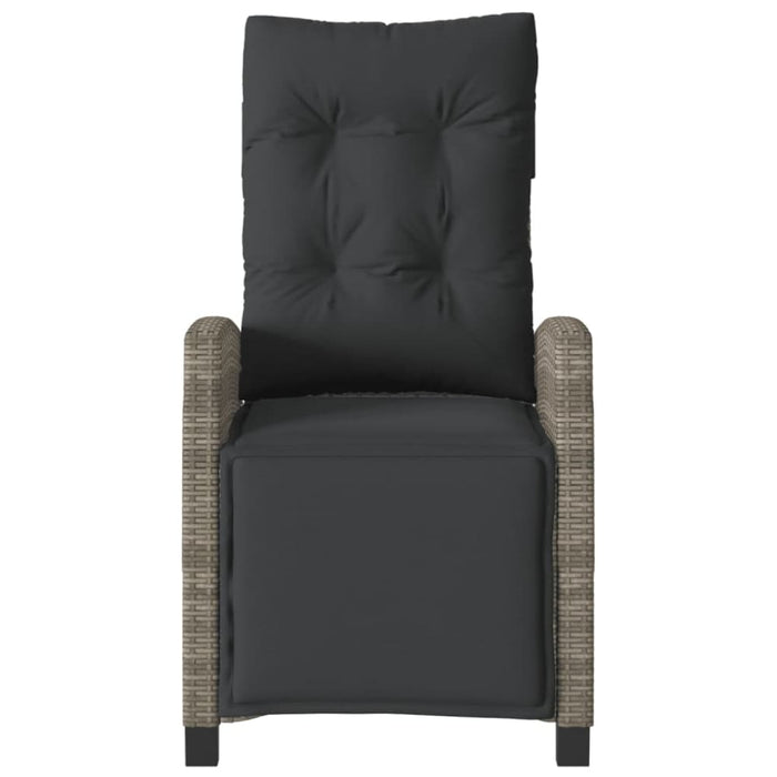 Reclining Garden Chair with Footrest Grey Poly Rattan Tlpxtp