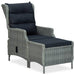 Reclining Garden Chair with Footstool Poly Rattan Light