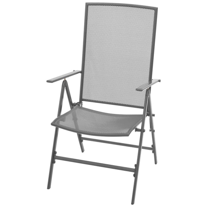 Reclining Garden Chair Set 3 Pcs Anthracite Powder-coated
