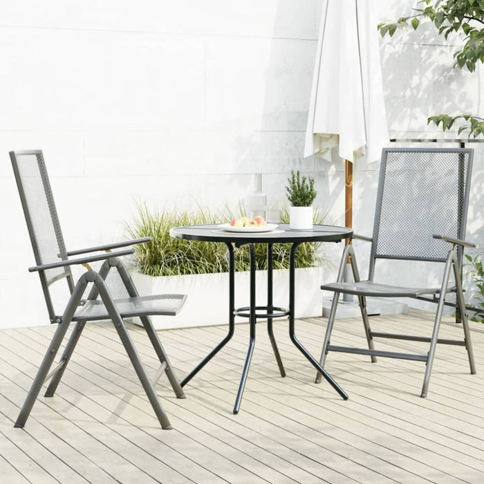 Reclining Garden Chair Set 3 Pcs Anthracite Powder-coated