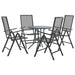 Reclining Garden Chair Set 5 Pcs Anthracite Powder-coated