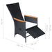 Reclining Garden Chairs 2 Pcs with Cushions Poly Rattan