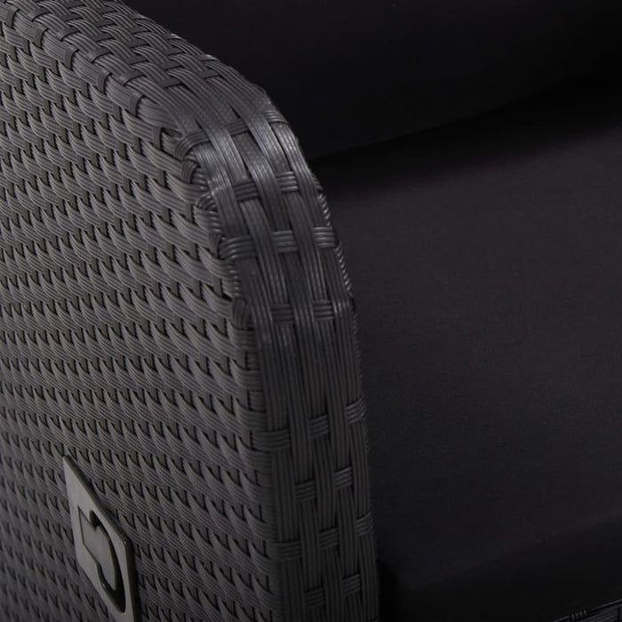 Reclining Garden Chairs 2 Pcs with Cushions Poly Rattan