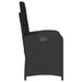 Reclining Garden Chairs 2 Pcs With Cushions Black Poly