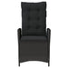 Reclining Garden Chairs 2 Pcs with Cushions Black Poly