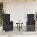 Reclining Garden Chairs 2 Pcs with Cushions Black Poly