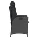 Reclining Garden Chairs 2 Pcs with Cushions Black Poly