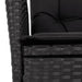 Reclining Garden Chairs 2 Pcs with Cushions Black Poly