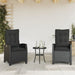Reclining Garden Chairs 2 Pcs with Cushions Black Poly