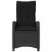Reclining Garden Chairs 2 Pcs with Cushions Black Poly