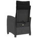 Reclining Garden Chairs 2 Pcs with Cushions Black Poly