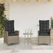 Reclining Garden Chairs 2 Pcs with Cushions Grey Poly