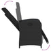 Reclining Garden Chairs 2 Pcs with Footrest Black Poly
