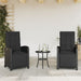 Reclining Garden Chairs 2 Pcs with Footrest Black Poly
