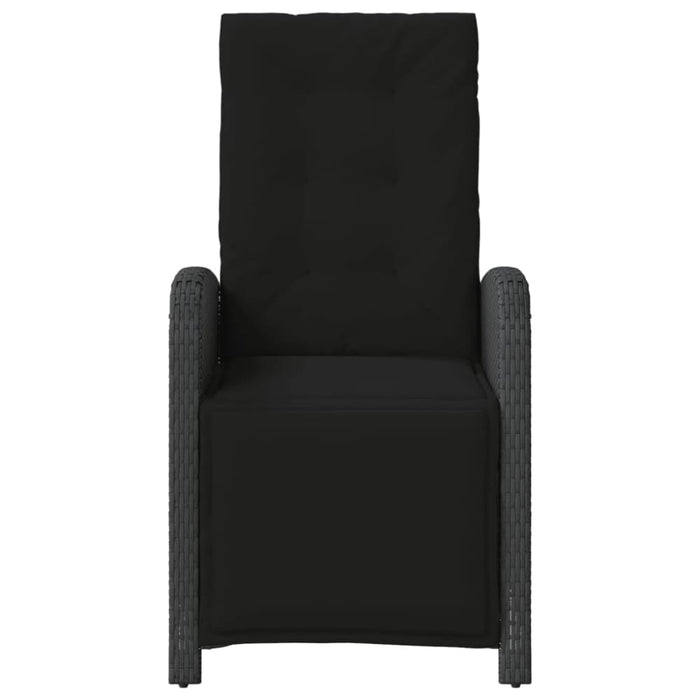 Reclining Garden Chairs 2 Pcs with Footrest Black Poly