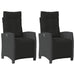 Reclining Garden Chairs 2 Pcs with Footrest Black Poly
