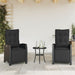 Reclining Garden Chairs 2 Pcs with Footrest Black Poly