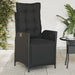 Reclining Garden Chairs 2 Pcs with Footrest Black Poly
