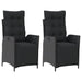 Reclining Garden Chairs 2 Pcs with Footrest Black Poly